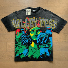 Valeforever Vale T Shirts Washed black with a distressed finish and hot-fix rhinestones.