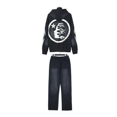 Hellstar Hoodie And Pants Two-Piece Set High-quality pure cotton high-street clothing