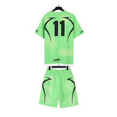 Hellstar T-Shirt And Shorts Two-Piece Set High-quality pure cotton high-street clothing