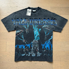 Valeforever Vale T Shirts Washed black with a distressed finish