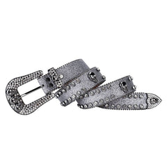 Hip-hop punk rhinestone belt for men and women