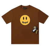 DREW HOUSE T Shirts Brown smiley face print