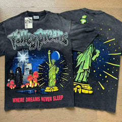 Valeforever Vale T Shirts Washed black with a distressed finish and hot-fix rhinestones.
