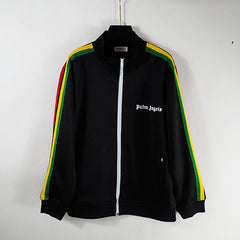 Palm Angels sweatshirt rainbow Striped zip-up cardigan