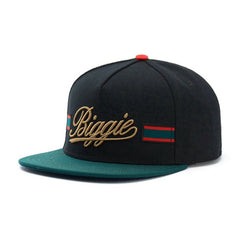 Trendy flat brimmed snapback hatsletterbiggieembroider adjustable