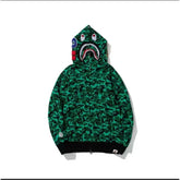 Bathing ape hoode bape green ghost color singer joint model
