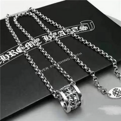 CHH Chrome heart Cross Necklace Circle Cross Necklace for Men and Women