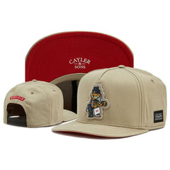 Trendy flat brimmed snapback hatscowboy cartoon cat adjustable