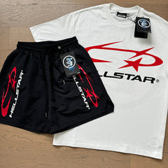Hellstar T-Shirt And Shorts Two-Piece Set High-quality pure cotton high-street clothing