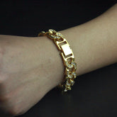 Bracelet Cuban Chain Miami Bracelet Gold Plated with Diamonds St. Valentine's Spectrum