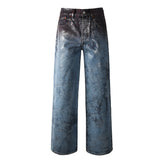 Mens trendy purple jeans 100% cotton Jeans Rhinestones #109