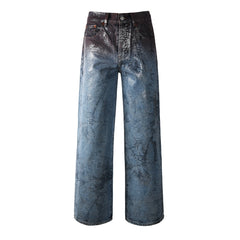 Mens trendy purple jeans 100% cotton Rhinestones #109