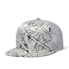 Trendy flat brimmed snapback hatsspring summer breathable sunshade