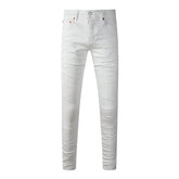 Mens trendy purple jeans 100% cotton High Street Distressed
