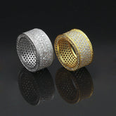 Rings Gold Plated BlingBling Micro Set Zircon Ring Hip Hop Royalty