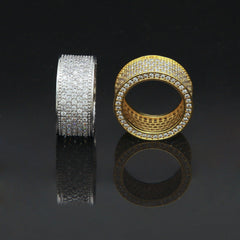 Rings Gold Plated BlingBling Micro Set Zircon Ring Hip Hop Royalty