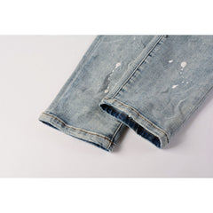 Mens trendy purple jeans 100% cotton Pure Cotton High Street Trend