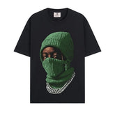 BIG FACE T shirts Pure Cotton High-Street Fashion