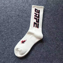 Bathing ape Socks Men's and Women's Sports Socks with Towel Bottom