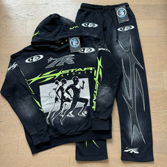 Hellstar Hoodie And Pants Two-Piece Set High-quality pure cotton high-street clothing