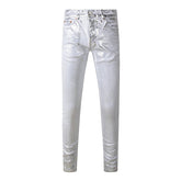 Mens trendy purple jeans 100% cotton Pure Cotton High Street Trend