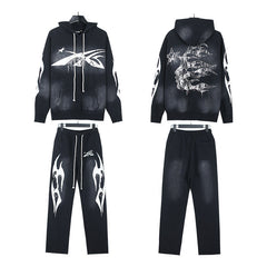 Hellstar Hoodie And Pants Two-Piece Set High-quality pure cotton high-street clothing