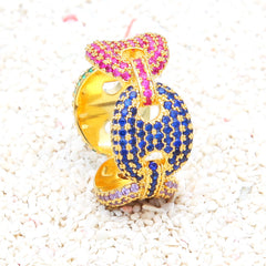 Rings Coffee Beans Microencrusted Zircon Ring Zircon Pig Nose HIPHOP St. Valentine's