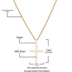 Jewelry Zircon Cross Pendant Rapper CrossPendant Crosses Jesus Pieces