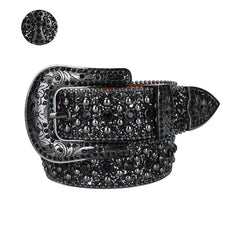Hip-hop punk rhinestone belt unisex dark style