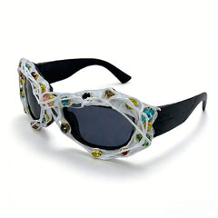 Trendy punk glasses vine rhinestone retro