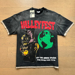 Valeforever Vale T Shirts Washed black with a distressed finish