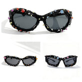 Trendy punk glasses colorful nails weird