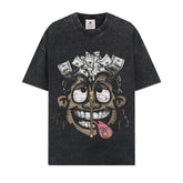 BIG FACE T shirts Pure Cotton High-Street Fashion