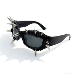 Trendy punk glasses retro spiked dark