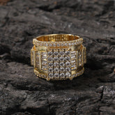 Rings Hip Hop Square Ring Copper Zircon Adjustable St. Valentine's Spectrum