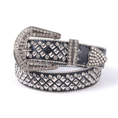 Hip-hop punk rhinestone belt square nail decoration punk style