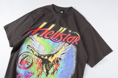 Hellstar T Shirt Pure Cotton Angel Print High-quality pure cotton high-street clothing