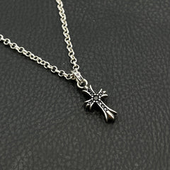CHH Chrome heart Cross Necklace Vintage Cross Men's and Women's Colored Diamond Pendant