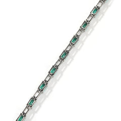 Bracelet Hip Hop Jewelry Copper Set 5A Zircon Tennis Chain Emerald Royalty Spectrum St. Valentine's