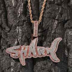 Jewelry Shark Alphabet Hip Hop Necklace with Zircon St. Valentine's Word Up Spectrum