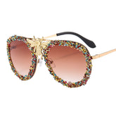 Trendy punk glasses diamond retro