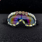 Trendy punk glasses colorful crystal