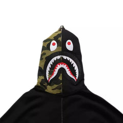 Bathing Ape Bape Hoodie Splicing Camouflage Sweater Male Shark Autumn