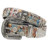 Hip-hop punk rhinestone belt - punk minimalist letter embellishment