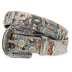 Hip-hop punk rhinestone belt - punk minimalist letter embellishment