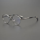 CHH Chrome Hearts Glasses cross engraved vintage round frame glasses pure titanium frame