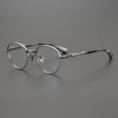 CHH Chrome Hearts Glasses cross engraved vintage round frame glasses pure titanium frame