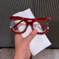 Trendy punk glasses full of diamonds