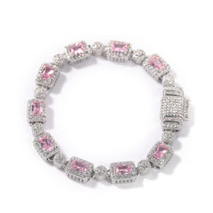 Bracelet Gold Plated Copper Inlaid Zircon Hip Hop Bracelet ins Spectrum St. Valentine's