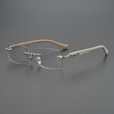 CHH Chrome Hearts Glasses Frameless Business Niche Square Glasses Frame Punching